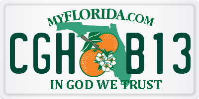 FL license plate CGHB13