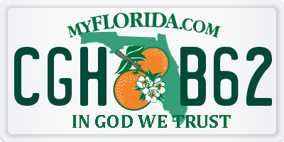 FL license plate CGHB62