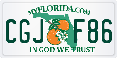 FL license plate CGJF86
