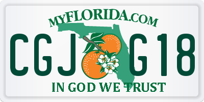 FL license plate CGJG18
