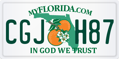 FL license plate CGJH87