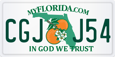 FL license plate CGJJ54