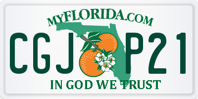 FL license plate CGJP21