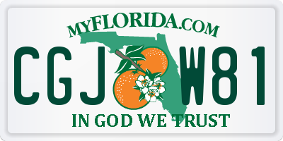 FL license plate CGJW81