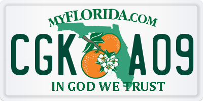 FL license plate CGKA09