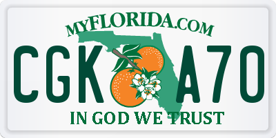 FL license plate CGKA70