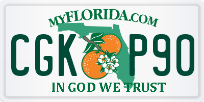 FL license plate CGKP90