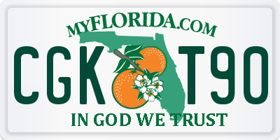 FL license plate CGKT90