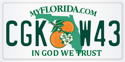 FL license plate CGKW43