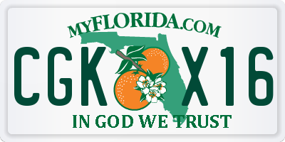 FL license plate CGKX16
