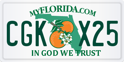 FL license plate CGKX25