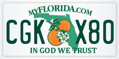 FL license plate CGKX80