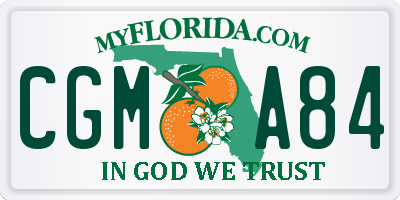 FL license plate CGMA84