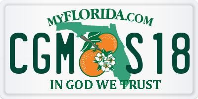 FL license plate CGMS18
