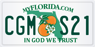 FL license plate CGMS21