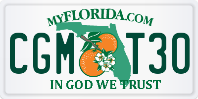 FL license plate CGMT30
