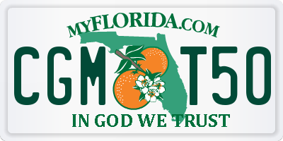 FL license plate CGMT50