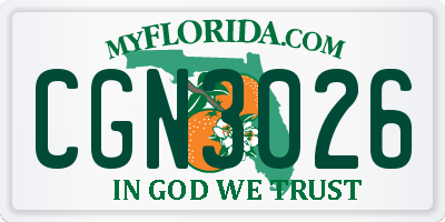 FL license plate CGN3026