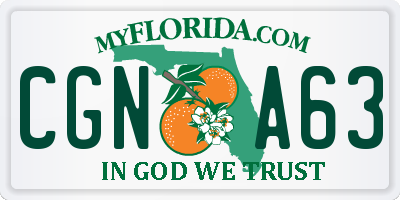 FL license plate CGNA63