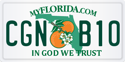 FL license plate CGNB10
