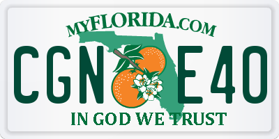 FL license plate CGNE40