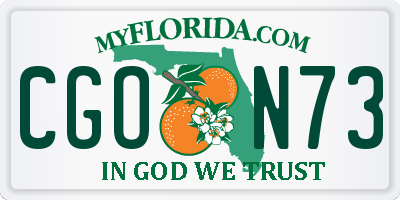 FL license plate CGON73