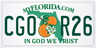FL license plate CGOR26