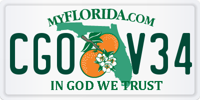FL license plate CGOV34