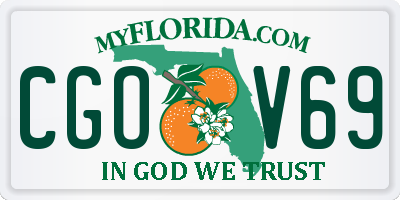 FL license plate CGOV69