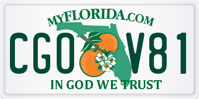 FL license plate CGOV81