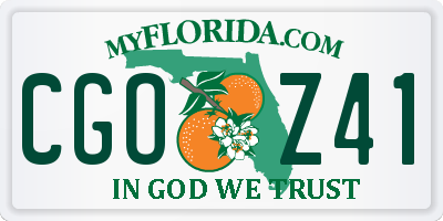 FL license plate CGOZ41