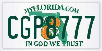 FL license plate CGP8777