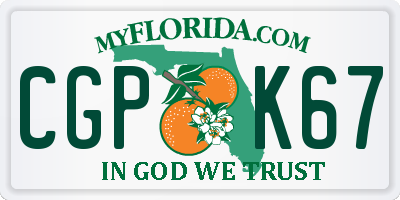FL license plate CGPK67