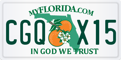 FL license plate CGQX15