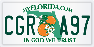 FL license plate CGRA97