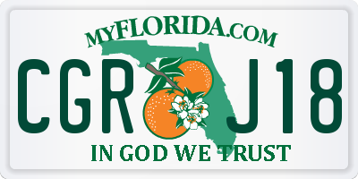 FL license plate CGRJ18