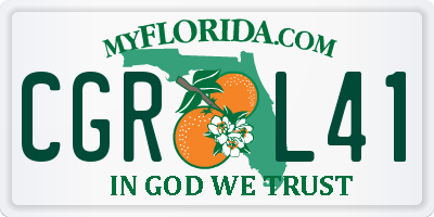 FL license plate CGRL41