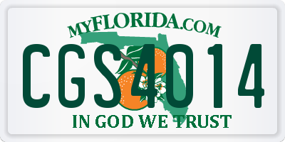 FL license plate CGS4014