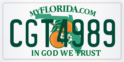 FL license plate CGT4989