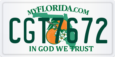 FL license plate CGT7672