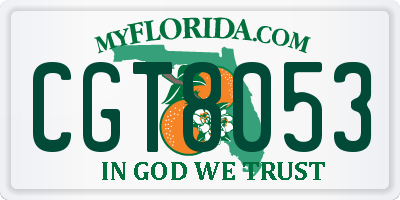 FL license plate CGT8053