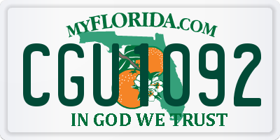 FL license plate CGU1092