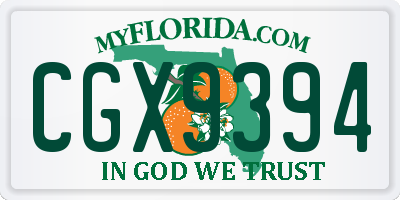 FL license plate CGX9394