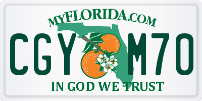 FL license plate CGYM70