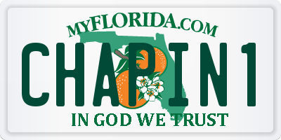 FL license plate CHAPIN1