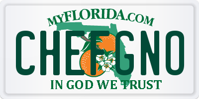 FL license plate CHEFGNO