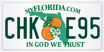 FL license plate CHKE95