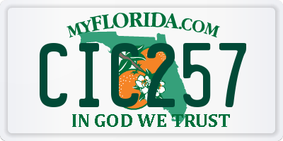 FL license plate CIC257