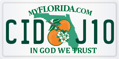 FL license plate CIDJ10