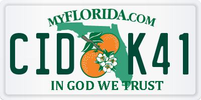 FL license plate CIDK41